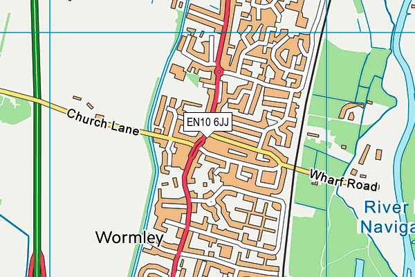 EN10 6JJ map - OS VectorMap District (Ordnance Survey)
