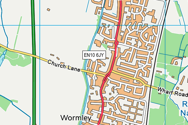 EN10 6JY map - OS VectorMap District (Ordnance Survey)