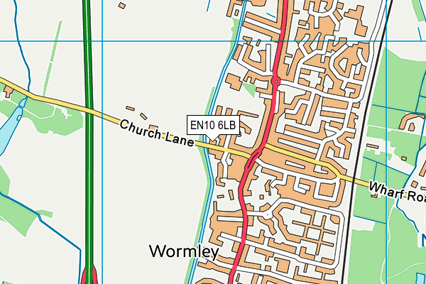 EN10 6LB map - OS VectorMap District (Ordnance Survey)