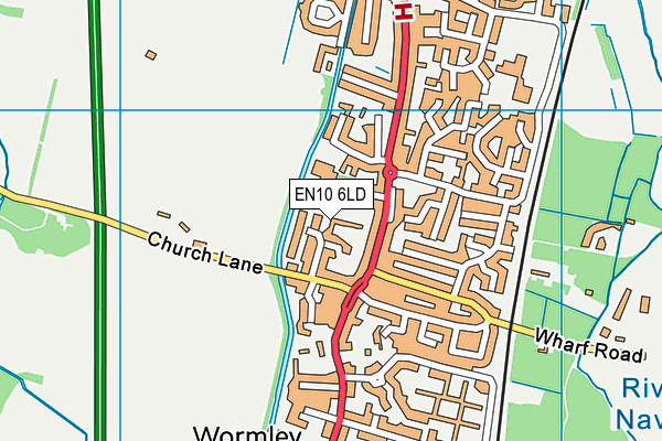 EN10 6LD map - OS VectorMap District (Ordnance Survey)
