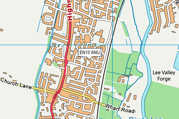 EN10 6NU map - OS VectorMap District (Ordnance Survey)