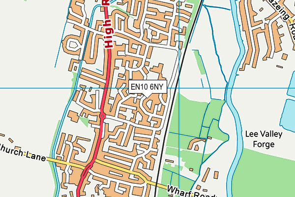 EN10 6NY map - OS VectorMap District (Ordnance Survey)