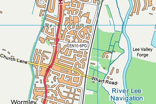 EN10 6PG map - OS VectorMap District (Ordnance Survey)