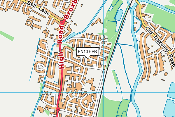 EN10 6PR map - OS VectorMap District (Ordnance Survey)