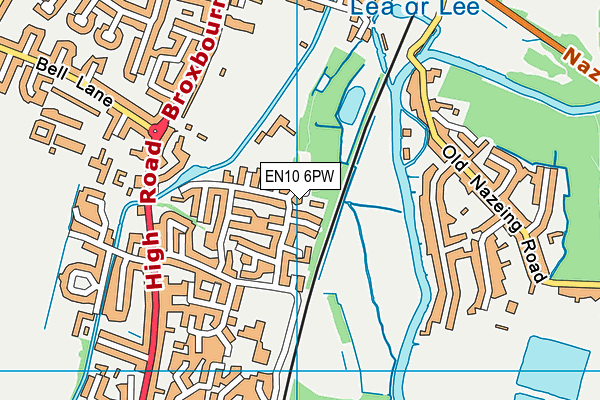 EN10 6PW map - OS VectorMap District (Ordnance Survey)