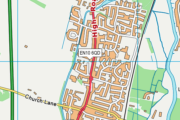 EN10 6QD map - OS VectorMap District (Ordnance Survey)