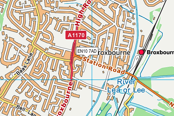 EN10 7AD map - OS VectorMap District (Ordnance Survey)