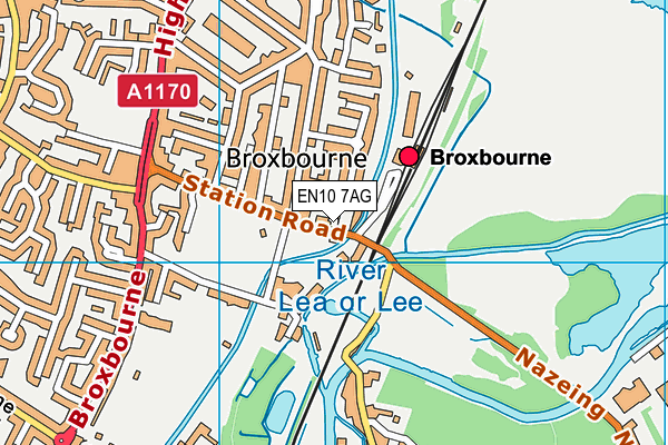 EN10 7AG map - OS VectorMap District (Ordnance Survey)