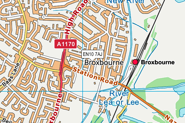 EN10 7AJ map - OS VectorMap District (Ordnance Survey)