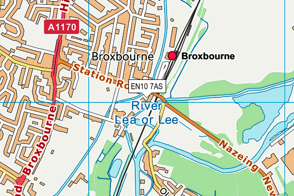 EN10 7AS map - OS VectorMap District (Ordnance Survey)