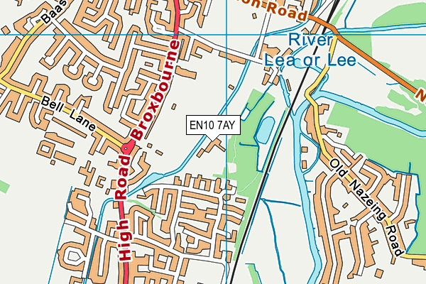 Broxbourne CofE Primary School map (EN10 7AY) - OS VectorMap District (Ordnance Survey)