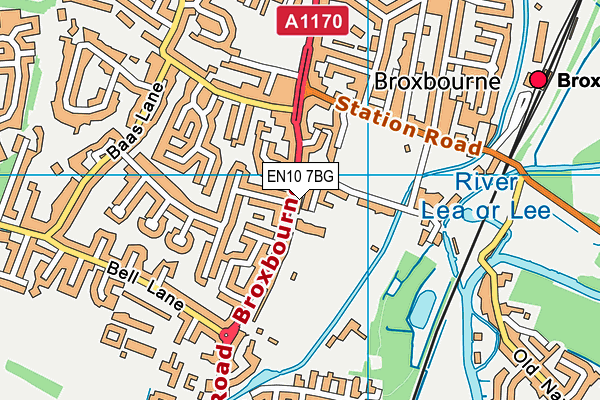 EN10 7BG map - OS VectorMap District (Ordnance Survey)