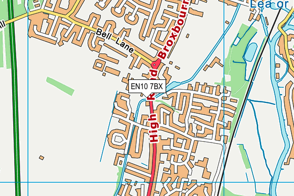 EN10 7BX map - OS VectorMap District (Ordnance Survey)