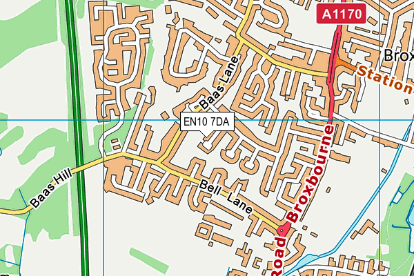 EN10 7DA map - OS VectorMap District (Ordnance Survey)