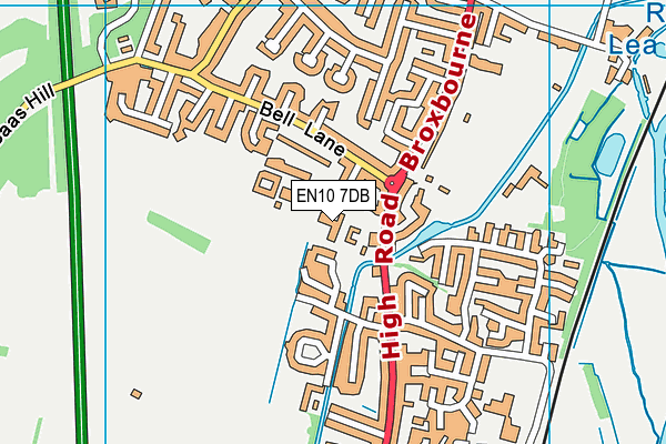 EN10 7DB map - OS VectorMap District (Ordnance Survey)