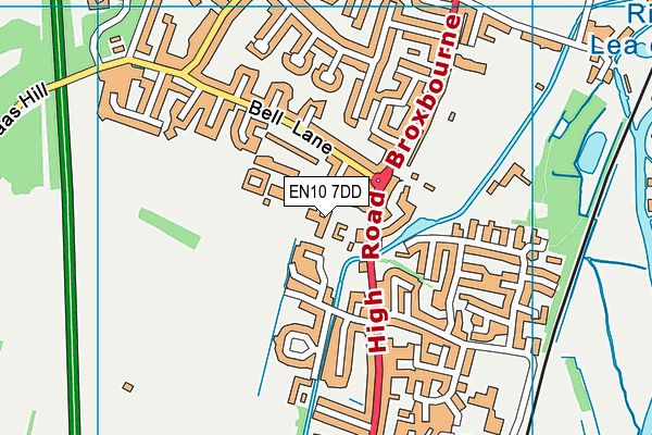 The Broxbourne School map (EN10 7DD) - OS VectorMap District (Ordnance Survey)