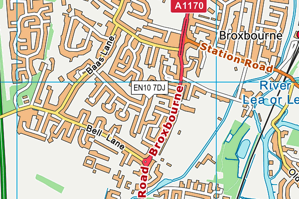 EN10 7DJ map - OS VectorMap District (Ordnance Survey)