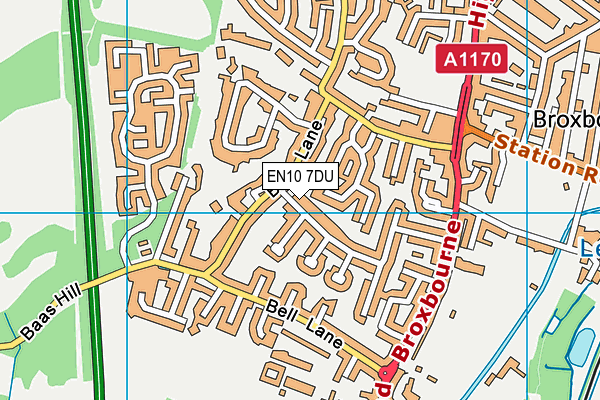 EN10 7DU map - OS VectorMap District (Ordnance Survey)