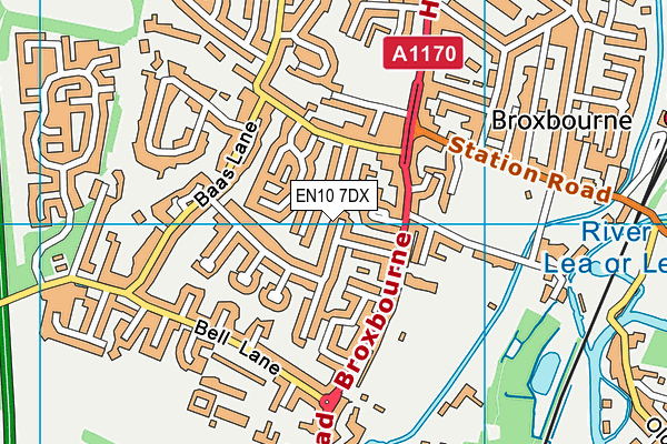 EN10 7DX map - OS VectorMap District (Ordnance Survey)