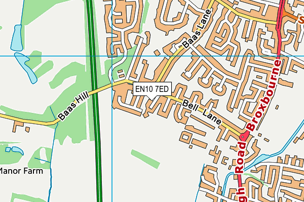 EN10 7ED map - OS VectorMap District (Ordnance Survey)