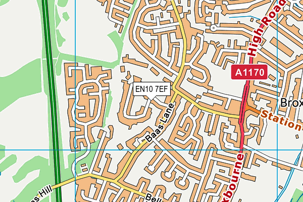 EN10 7EF map - OS VectorMap District (Ordnance Survey)