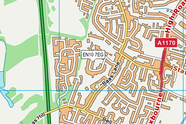 EN10 7EG map - OS VectorMap District (Ordnance Survey)