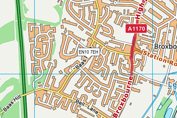 EN10 7EH map - OS VectorMap District (Ordnance Survey)