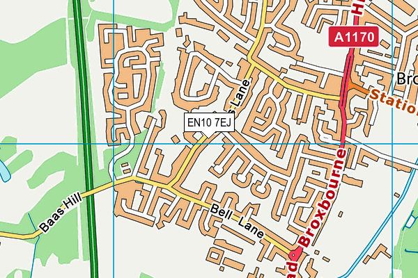 EN10 7EJ map - OS VectorMap District (Ordnance Survey)