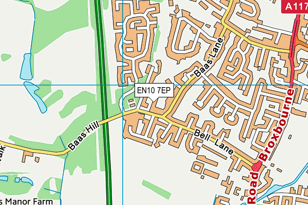 EN10 7EP map - OS VectorMap District (Ordnance Survey)