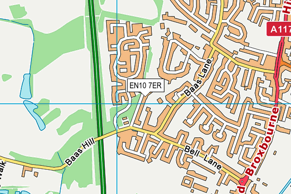EN10 7ER map - OS VectorMap District (Ordnance Survey)