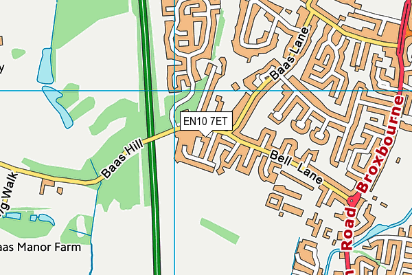 EN10 7ET map - OS VectorMap District (Ordnance Survey)