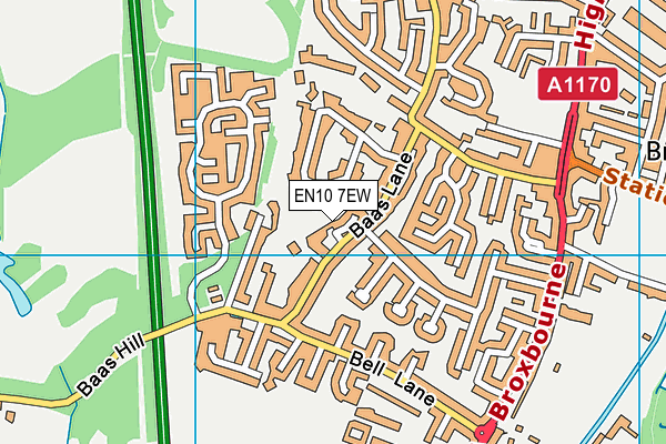 EN10 7EW map - OS VectorMap District (Ordnance Survey)