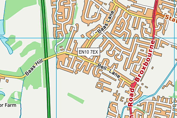 EN10 7EX map - OS VectorMap District (Ordnance Survey)