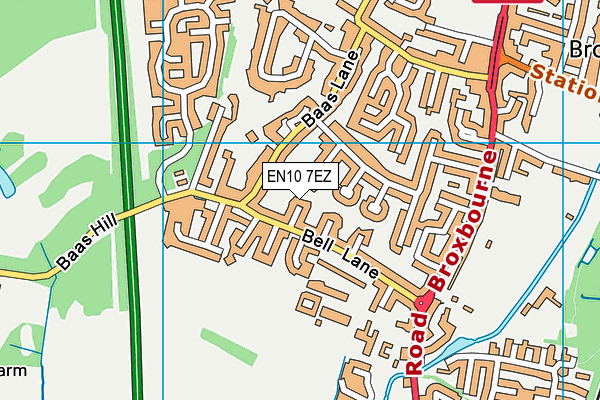 EN10 7EZ map - OS VectorMap District (Ordnance Survey)