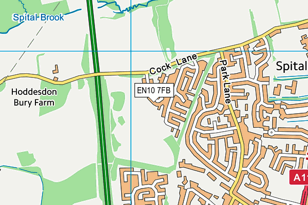 EN10 7FB map - OS VectorMap District (Ordnance Survey)