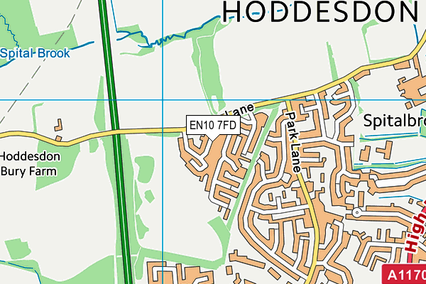 EN10 7FD map - OS VectorMap District (Ordnance Survey)