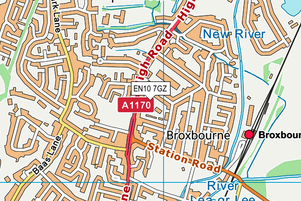 EN10 7GZ map - OS VectorMap District (Ordnance Survey)