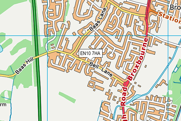 EN10 7HA map - OS VectorMap District (Ordnance Survey)