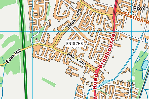 EN10 7HB map - OS VectorMap District (Ordnance Survey)