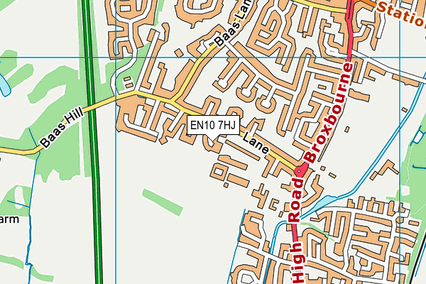 EN10 7HJ map - OS VectorMap District (Ordnance Survey)