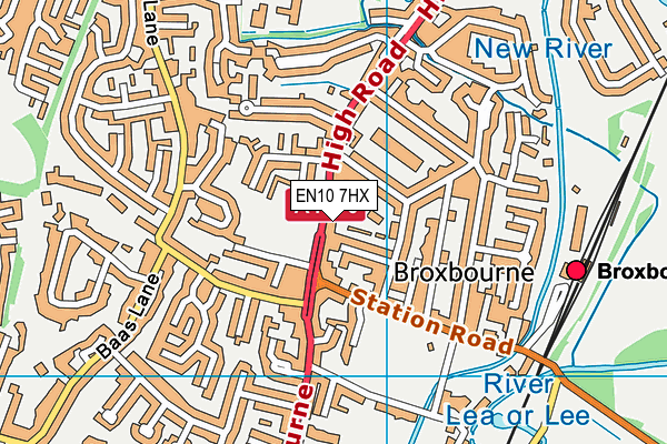 EN10 7HX map - OS VectorMap District (Ordnance Survey)