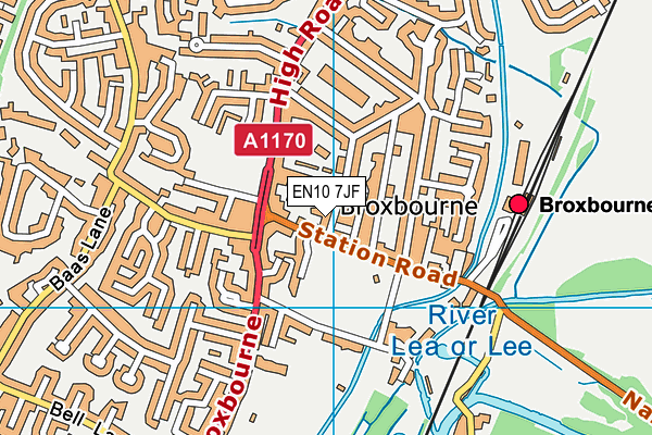 EN10 7JF map - OS VectorMap District (Ordnance Survey)