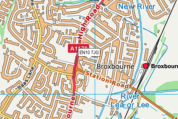 EN10 7JG map - OS VectorMap District (Ordnance Survey)