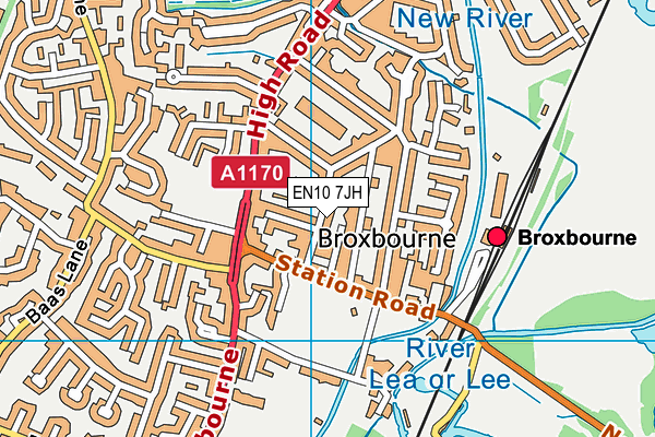 EN10 7JH map - OS VectorMap District (Ordnance Survey)