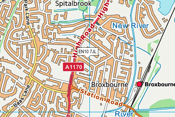 EN10 7JL map - OS VectorMap District (Ordnance Survey)