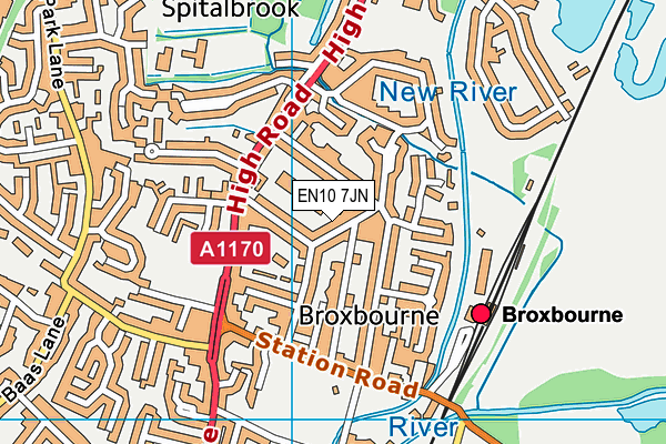 EN10 7JN map - OS VectorMap District (Ordnance Survey)