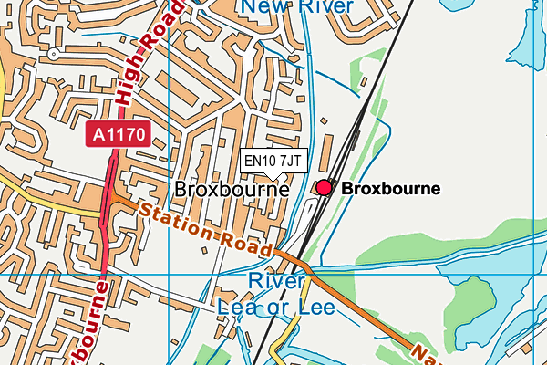 EN10 7JT map - OS VectorMap District (Ordnance Survey)