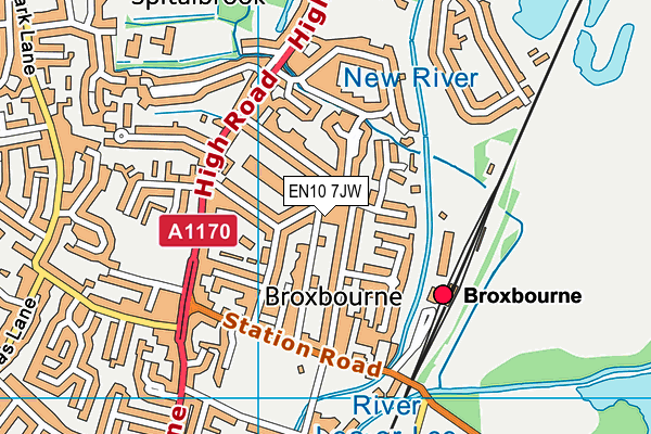 EN10 7JW map - OS VectorMap District (Ordnance Survey)