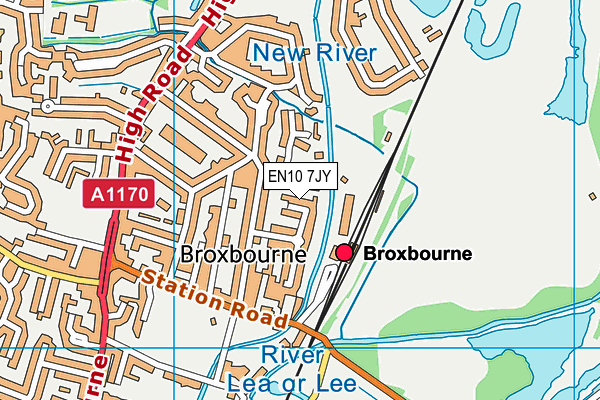 EN10 7JY map - OS VectorMap District (Ordnance Survey)