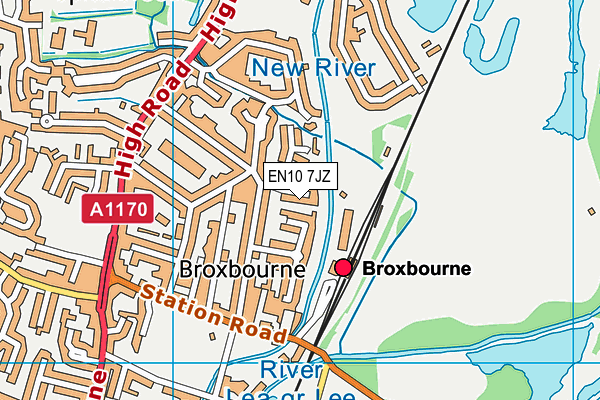 EN10 7JZ map - OS VectorMap District (Ordnance Survey)